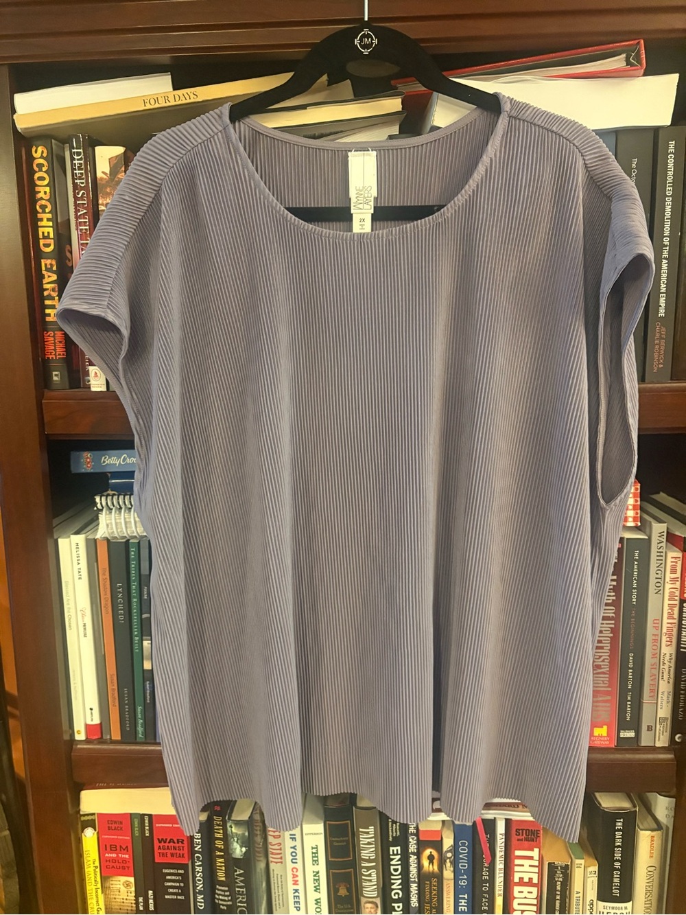 MarlaWynne Lavender Pleated Short-Sleeve Top
